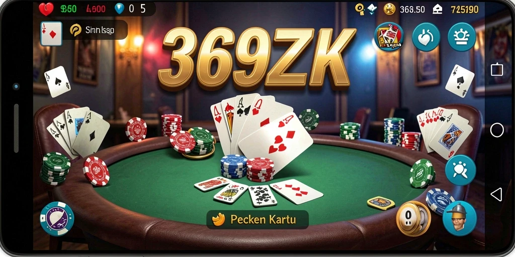 Tampilan gameplay seru dalam aplikasi Poker 369ZK.
