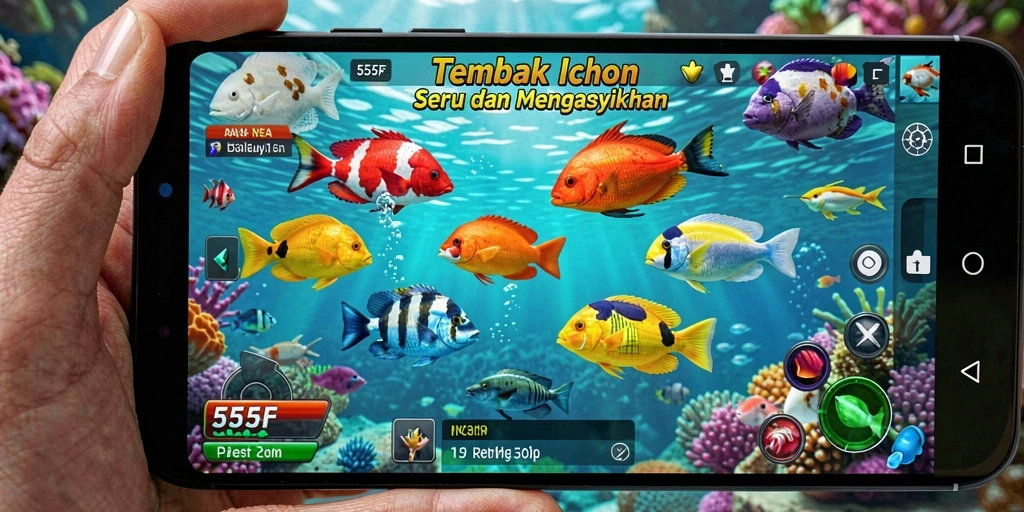 Tangkapan layar gameplay Tembak Ikan yang seru dan unik.