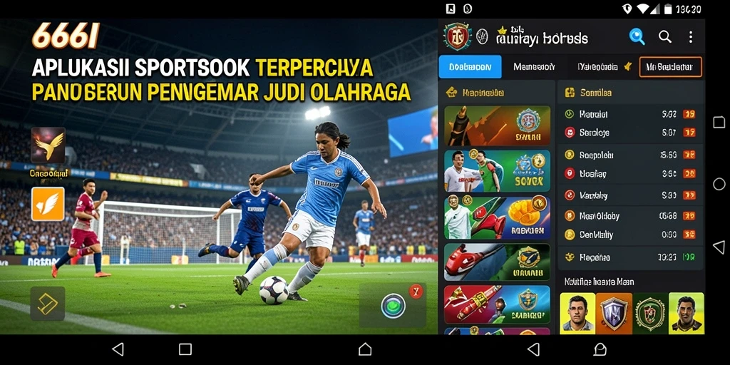 Tampilan antarmuka pengguna yang menarik dari aplikasi Sportsbook.