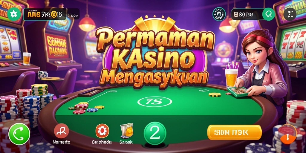 Screenshot permainan Kasino 73K yang menampilkan grafis menarik.