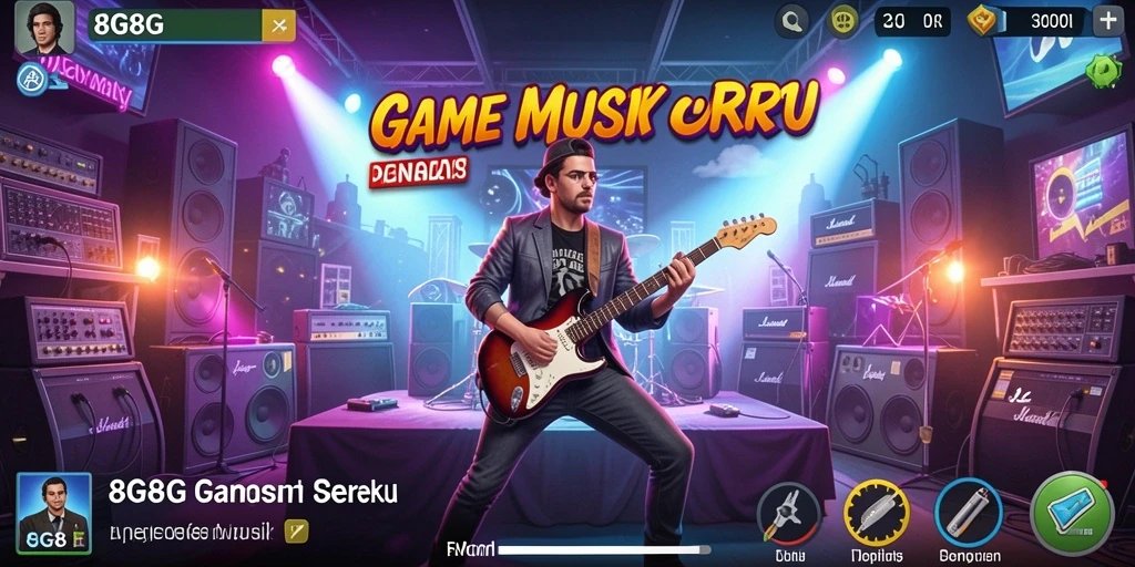 Tampilan seru gameplay 8G8G saat menyelaraskan lagu.