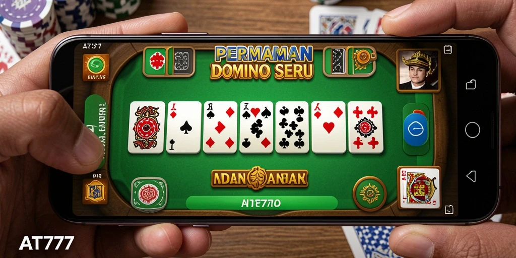 Tampilan gameplay seru dalam permainan Domino AT777.