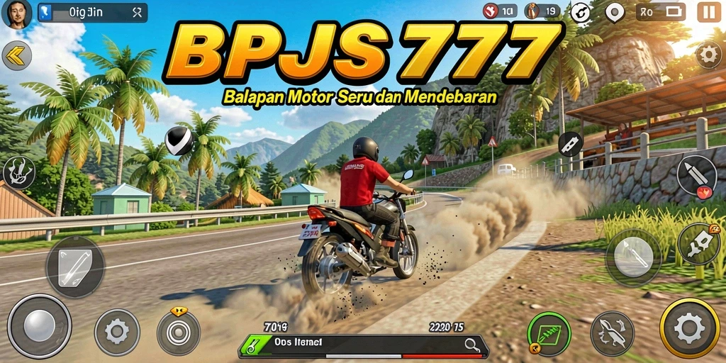 Screenshot gameplay <strong>BPJS777</strong> yang menunjukkan aksi balapan motor yang seru.