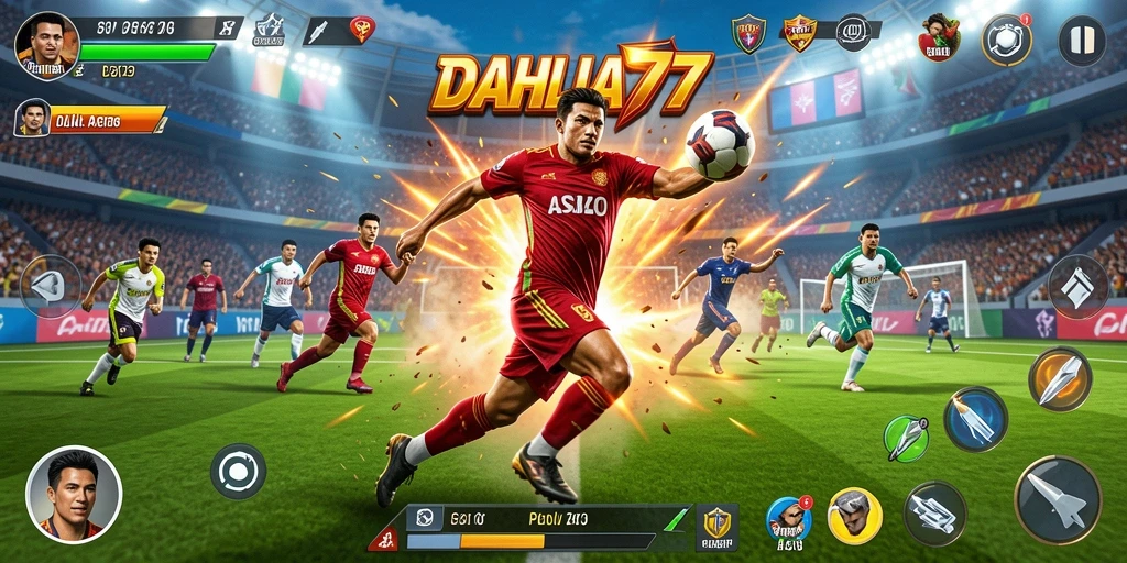 Tampilan gameplay seru dalam olahraga yang kompetitif.