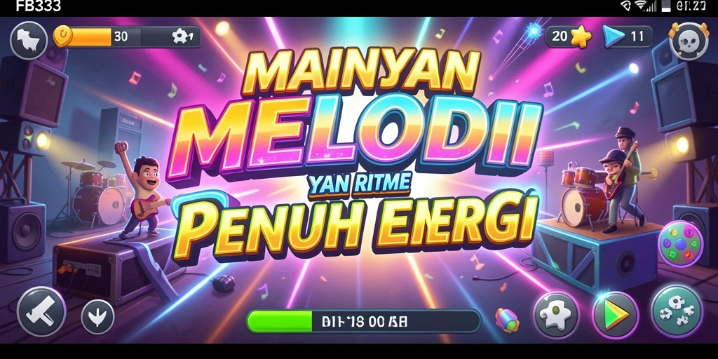 Tampilan gameplay FB333 dengan musik yang energik dan interaktif.