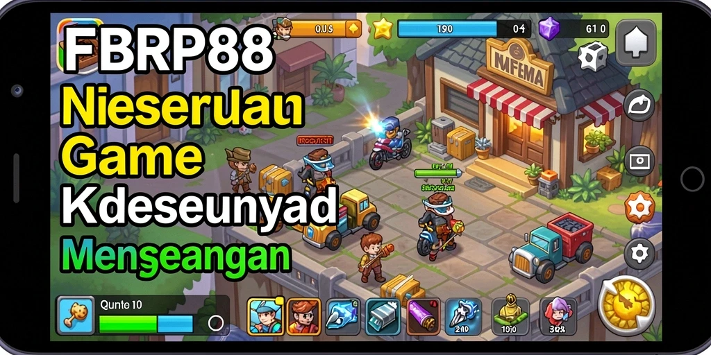 Tampilan gameplay seru dari FBRP88 yang penuh warna dan karakter unik.