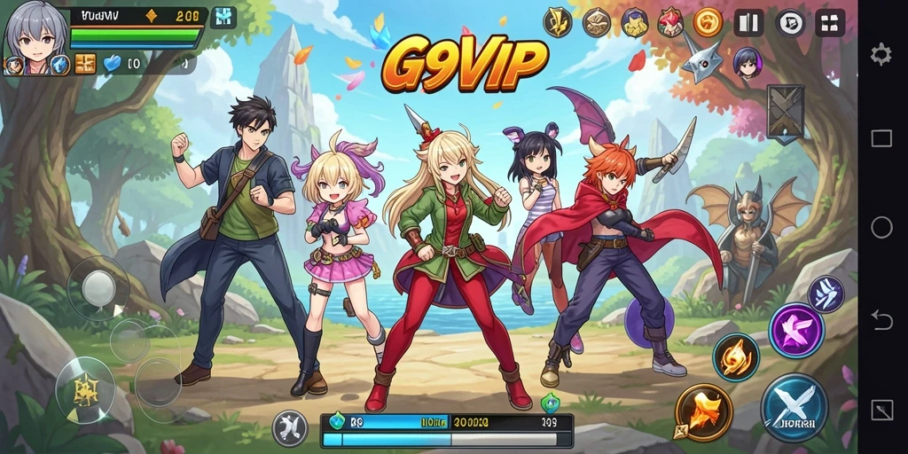 Tampilan gameplay G9VIP yang mendebarkan dan penuh warna.