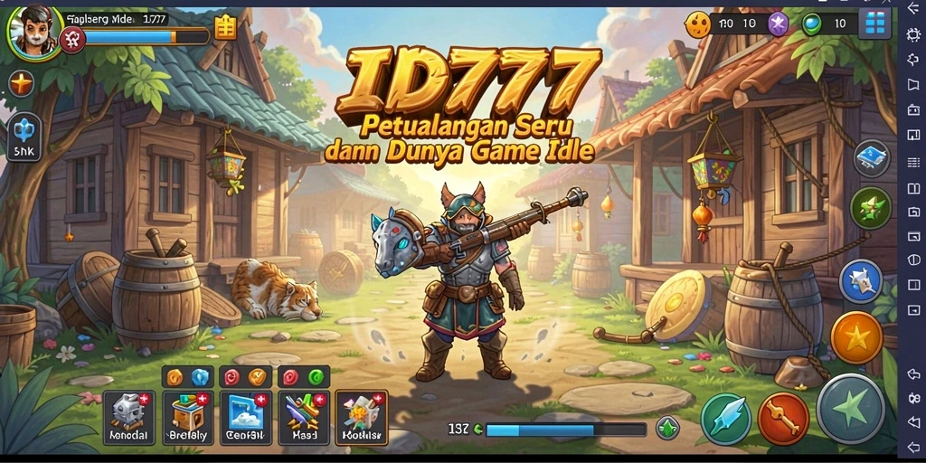 Screenshot gameplay ID777 yang menampilkan aksi petualangan Idle yang menarik.