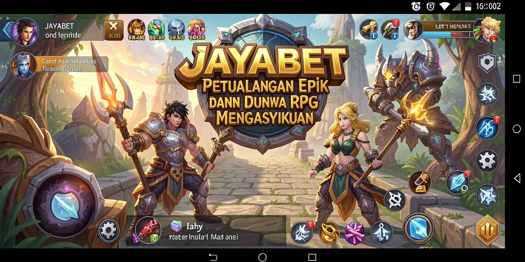 Screenshot JAYABET menampilkan pertarungan antara karakter dan monster dalam dunia RPG yang mengasyikkan.