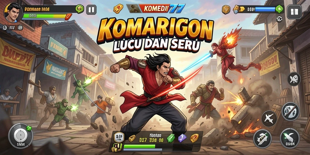 Tangkapan layar gameplay seru di KOMEDI77 dengan aksi bertarung lucu.