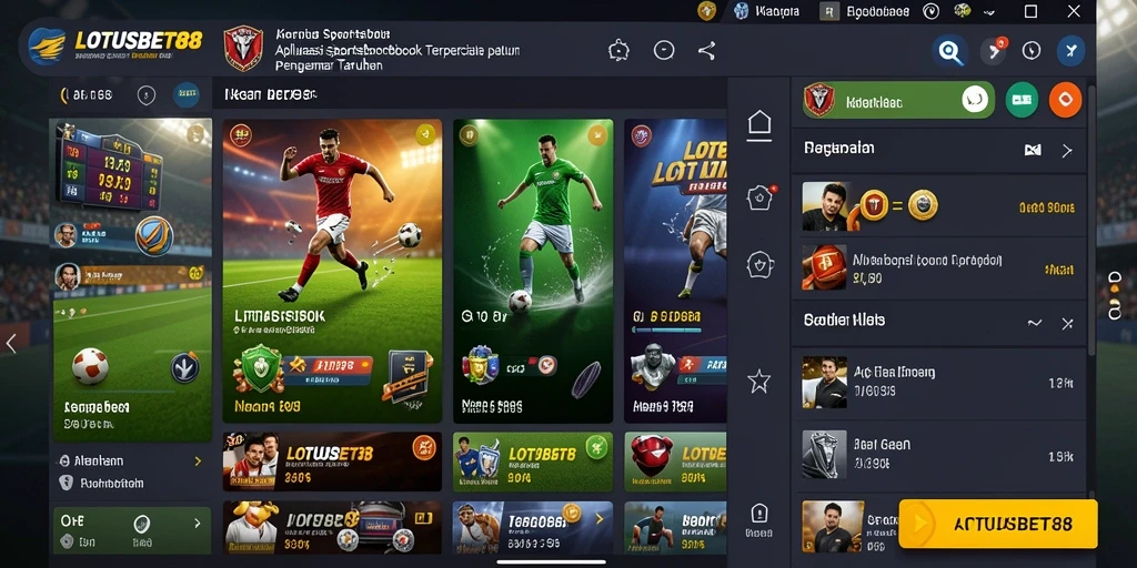 Screenshot LOTUSBET88 menampilkan antarmuka taruhan yang menarik dan informatif.