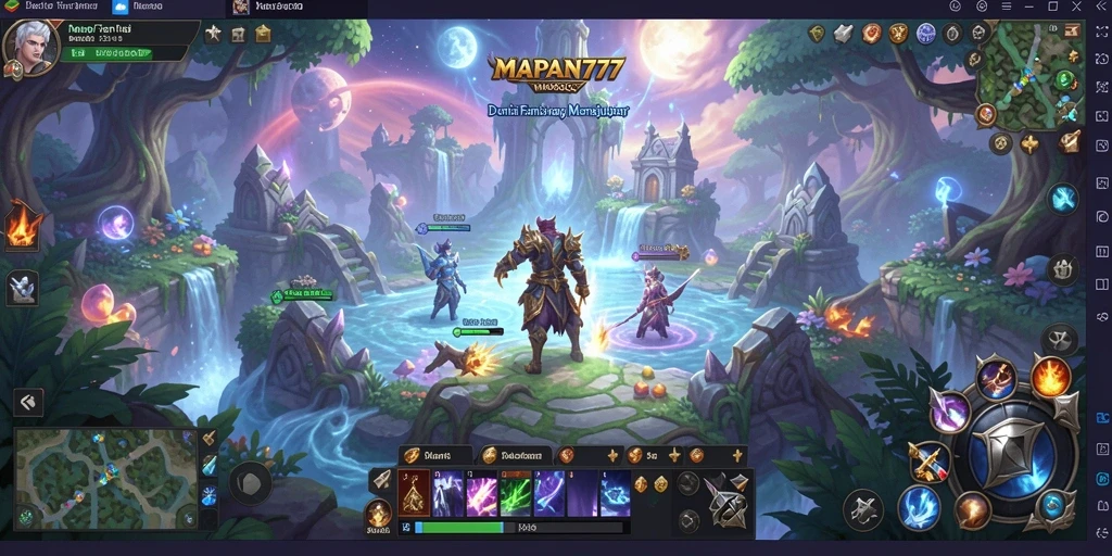 Screenshot gameplay MAPAN777 menampilkan pertempuran seru dan karakter epik.