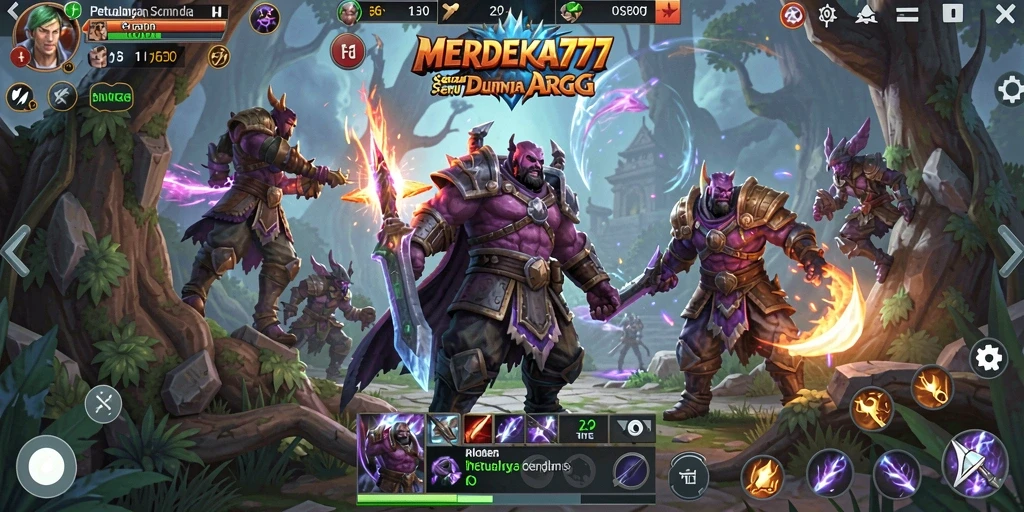 Tangkapan layar gameplay MERDEKA777 yang memperlihatkan pertarungan seru di dunia ARPG.