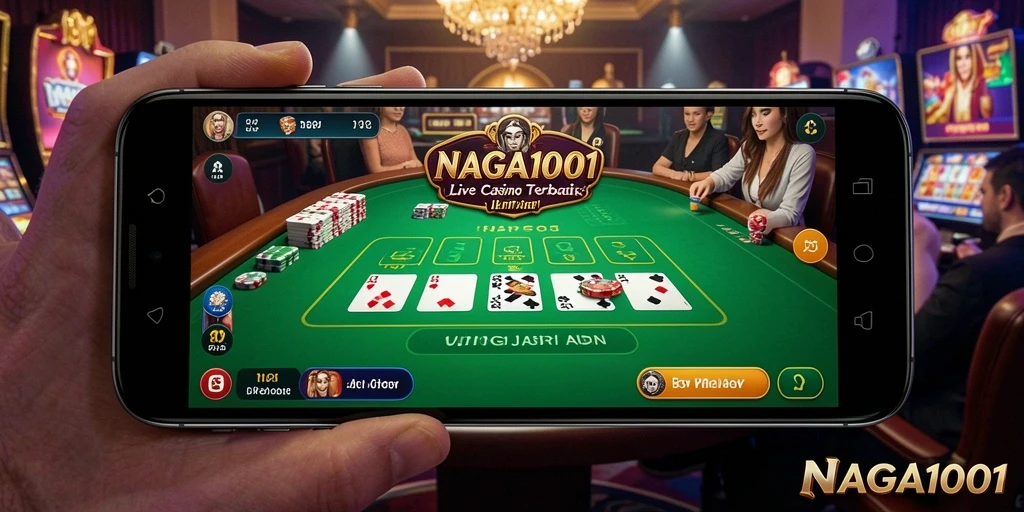 Tampilan permainan live casino mengasyikkan dengan dealer profesional dan interaksi langsung.