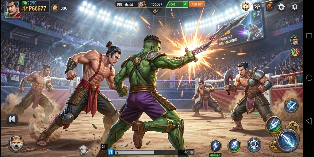 Gameplay pertarungan seru dan mendebarkan di RP6677.