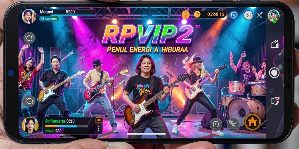 Tampilan gameplay menyenangkan dengan berbagai lagu dan tantangan musik.
