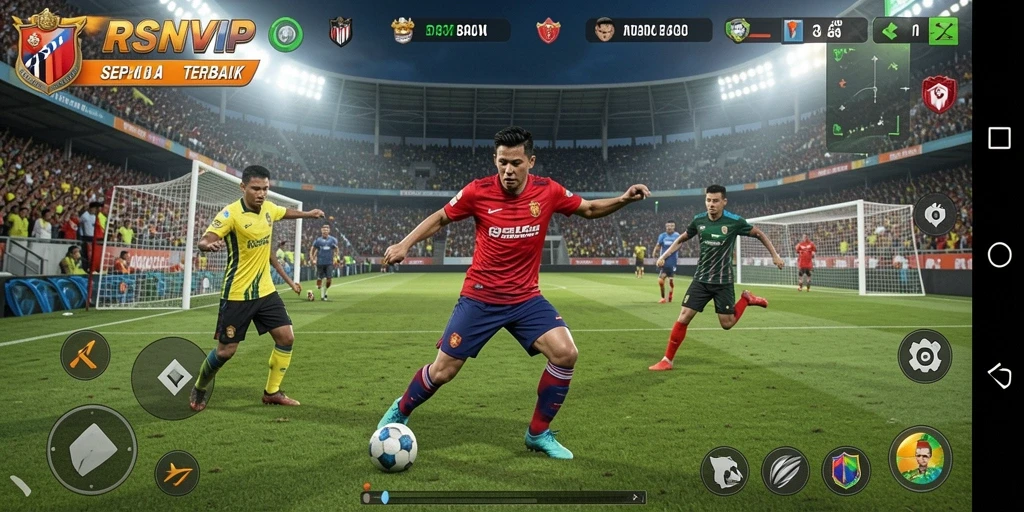 Tampilan menakjubkan dari RSNVIP saat pertandingan sepak bola berlangsung.