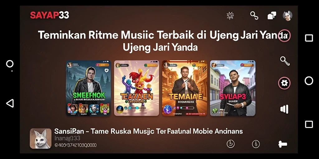 Screenshot utama SAYAP33 menampilkan fitur karaoke yang seru.