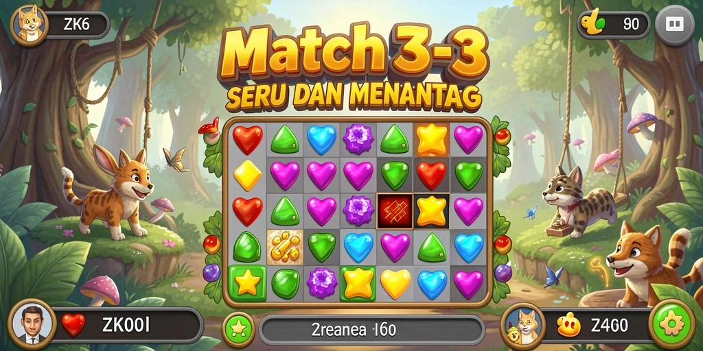 Tampilan gameplay menarik dalam ZK6 dengan kombinasi permata.