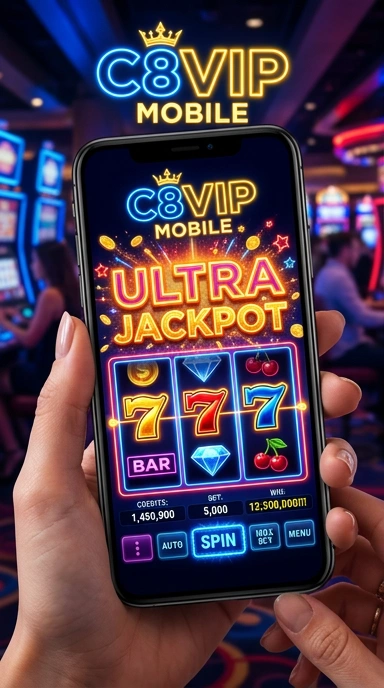 Layar beranda aplikasi c8vip yang user-friendly.